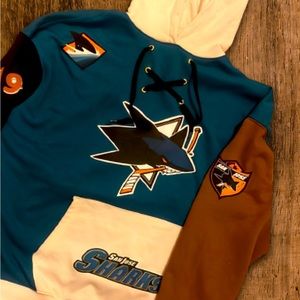 Large Ikonic San Jose Sharks hockey jersey hoodie